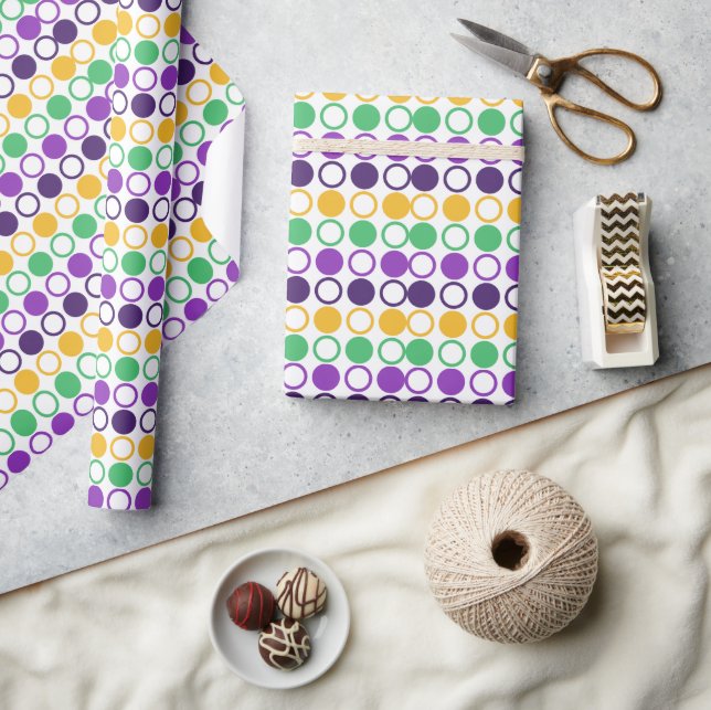 Papier Cadeau Mod Mardi Gras Points (Artisanat)