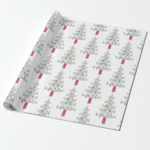Papier Cadeau Modèle d'arbre de Noël simple 