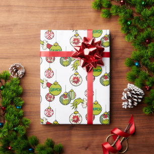 Papier Cadeau Modèle de décoration de Noël vintage Grinch