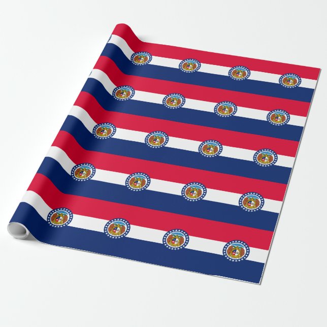 Papier Cadeau Modèle de drapeau d'État du Missouri (Déroulé)