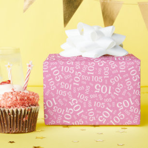 Papier Cadeau Modèle de nombres aléatoires rose/blanc pour 105e