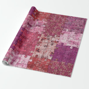 Papier Cadeau Modèle de puzzle de tissu à couleurs sans couture