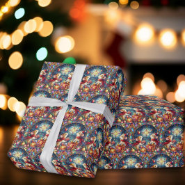 Papier Cadeau Modèle de souris de Noël en verre coloré fantaisis