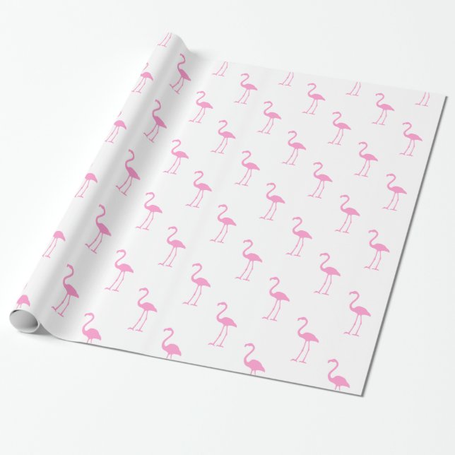 Papier Cadeau Modèle flamant blanc et rose (Déroulé)