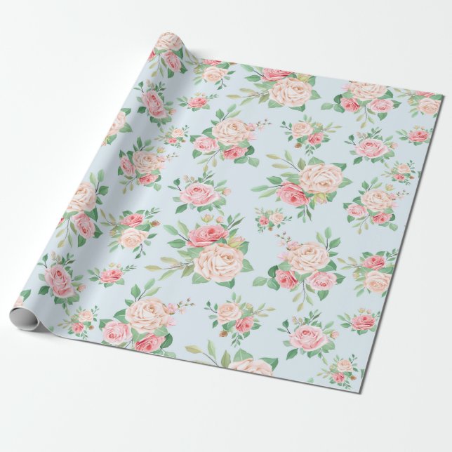 Papier Cadeau Modèle floral (Déroulé)