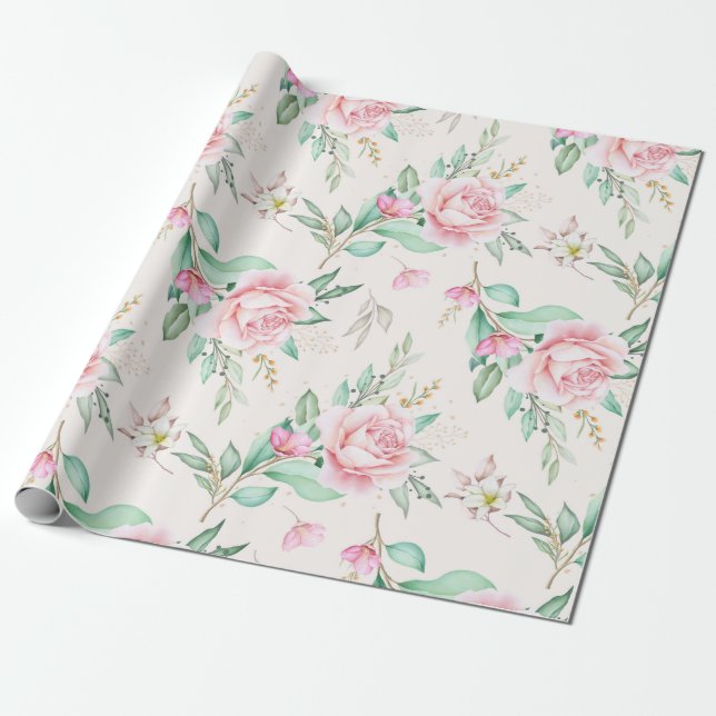 Papier Cadeau Modèle floral (Déroulé)