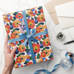 Papier Cadeau Modèle floral Abstrait en gras