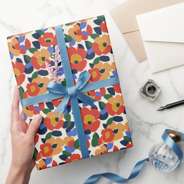 Papier Cadeau Modèle floral Abstrait en gras (Cadeaux)