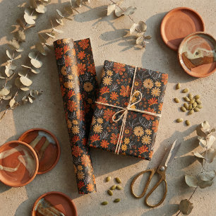 Papier Cadeau Modèle floral brodé d'inspiration mésoaméricaine