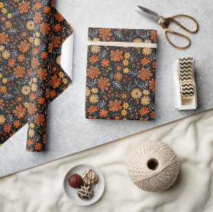 Papier Cadeau Modèle floral brodé d'inspiration mésoaméricaine