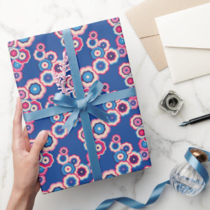 Papier Cadeau Modèle floral rétro coloré