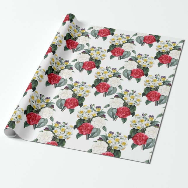 Papier Cadeau Modèle Floral vintage (Déroulé)