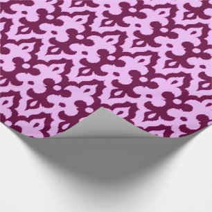 Papier Cadeau Modèle marocain Ikat Damask, prune et orchidée