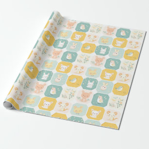 Papier Cadeau Modèles de collage adorables pour animaux