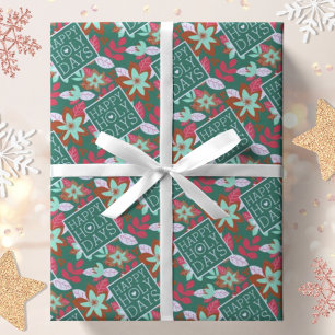 Papier Cadeau Modern Botanical Happy Holy Christmas