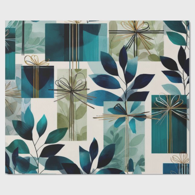 Papier Cadeau Modern Gift Wrap | Elegant Botanical Design (Plat)