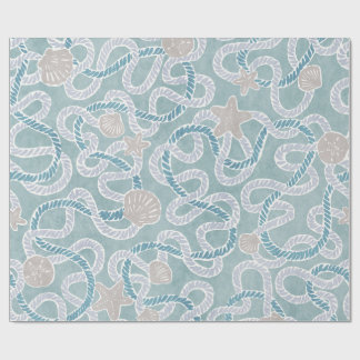 Papier Cadeau Modern Nautical Gift Wrap - Beachy Treasures