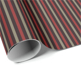 Papier Cadeau Modern Red Sage Black Stripe Christmas