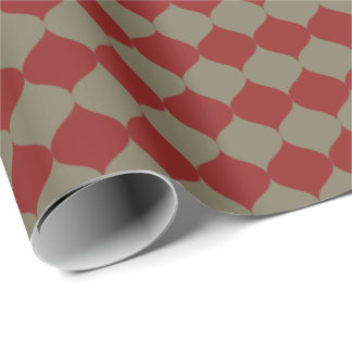 Papier Cadeau Modern Red Sage Christmas Ogee 