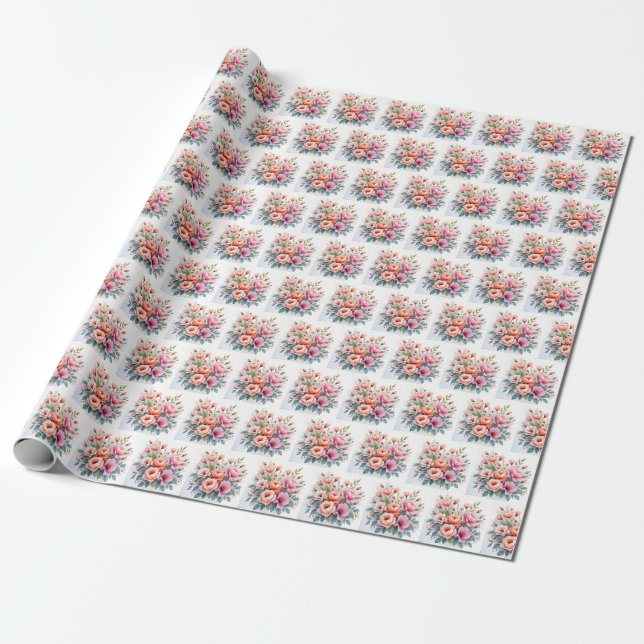 Papier Cadeau Modern Wildflowers Beautiful Luxury Collection (Déroulé)