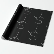 Moderne 2 Initiales Motif | Noir & Blanc