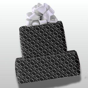 Papier Cadeau Moderne 40e anniversaire noir et blanc