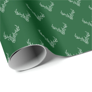 Papier Cadeau Moderne bois de renne rustique Noël Fêtes de fin d