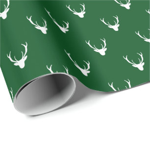 Papier Cadeau Moderne bois de renne rustique Noël Fêtes de fin d