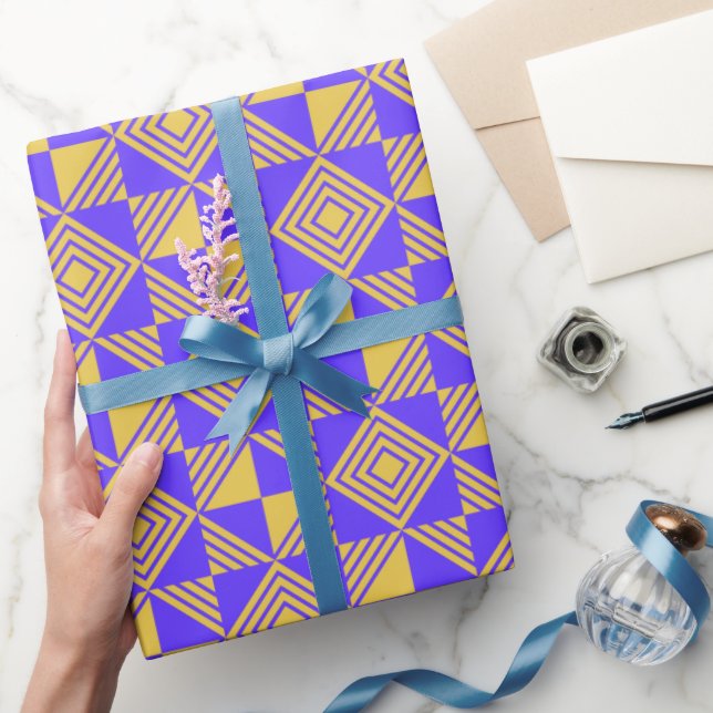 Papier Cadeau Moderne chatoyant coeur joyeux maman Birthda (Cadeaux)