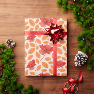 Papier Cadeau Moderne Chic Fleur sauvage 1er anniversaire fille