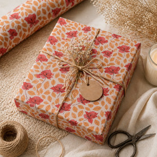 Papier Cadeau Moderne Chic Fleur Sauvage 1er Anniversaire Fille