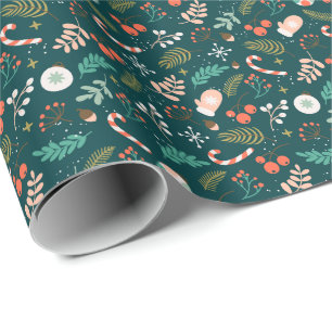 Papier Cadeau Moderne élégant Joyeux Noël vert