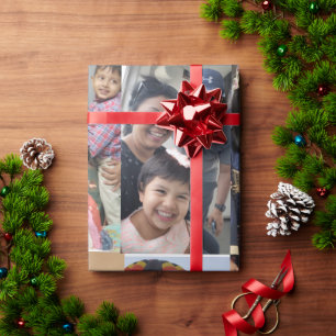 Papier Cadeau Moderne élégante multi photo famille stylée