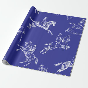 Papier Cadeau Moderne et élégant Royal Blue Horseback Riding Toi