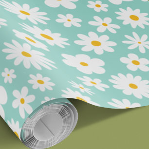 Papier Cadeau Moderne Flat Graphic Daisy Oeuf de Robin N'importe