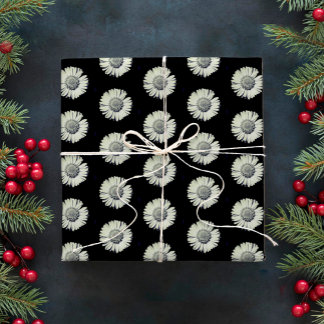 Papier Cadeau Moderne Gras Noir Et Blanc Faisy Motif Élégant