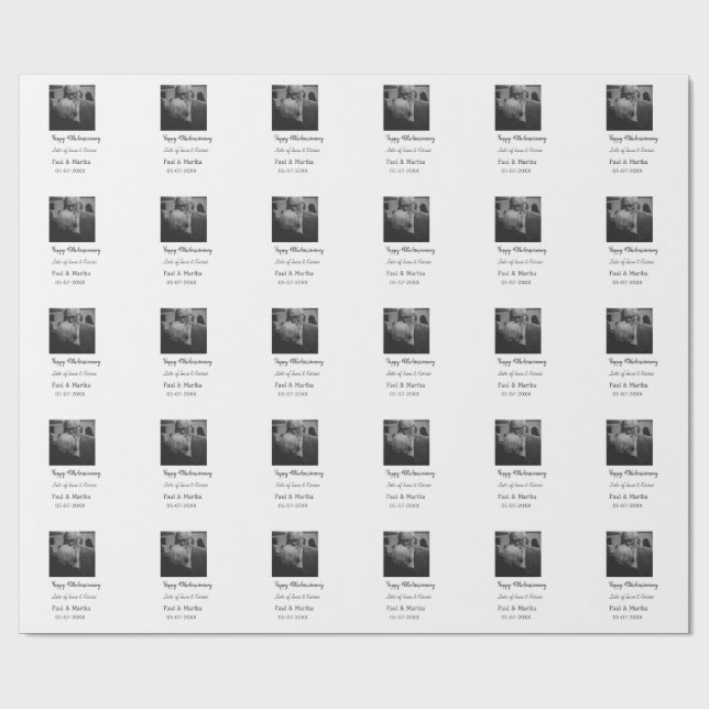 Papier Cadeau Moderne heureux 40e anniversaire ajouter nom date  (Plat)