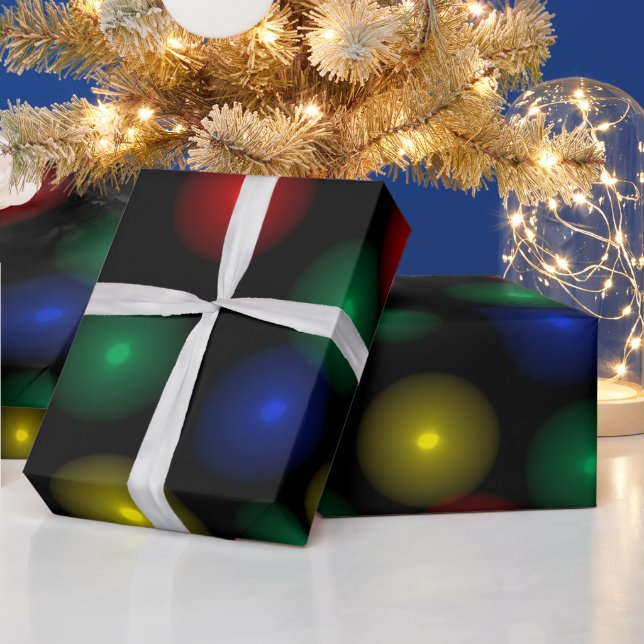 Papier Cadeau Moderne ludique luisant bokeh lumières de Noël fes (Vacances)