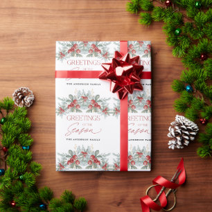 Papier Cadeau Moderne minimal Élégante verdure de Noël