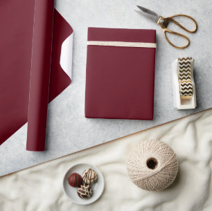 Papier Cadeau Moderne minimaliste Maron Bourgogne couleur solide