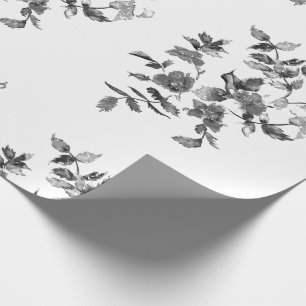 Papier Cadeau Moderne minimaliste noir rose d'aquarelle