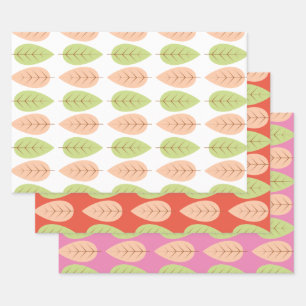 Papier Cadeau Moderne motif de feuille d'arbre vacances personna