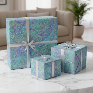 Papier Cadeau Moderne motif mosaïque en marbre de couleurs paste