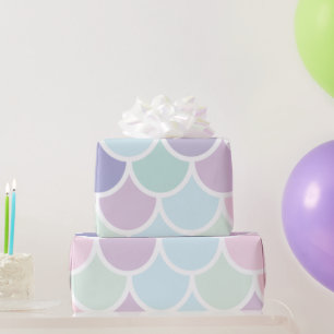 Papier Cadeau Moderne Pastel Jolie Sirène Motif Nom