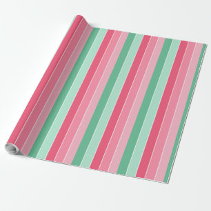 Papier Cadeau Moderne Rose Rouge Mint Vert Élégant coloré tendan