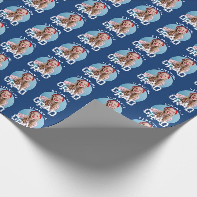 Papier Cadeau Moderne Simple High School - Photo Graduation (Coin)