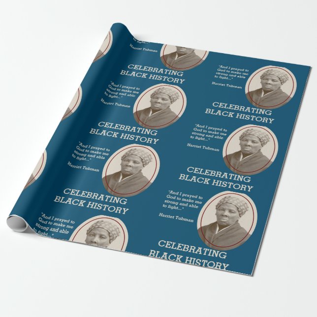 Papier Cadeau Mois de l'histoire noire HARRIET TUBMAN (Déroulé)