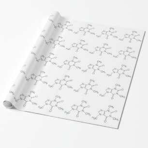 Papier Cadeau Molécule de caféine pour les amateurs de café