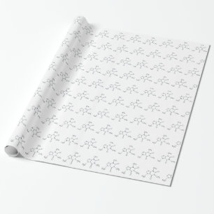 Papier Cadeau Molécule de caféine pour les amateurs de café enve