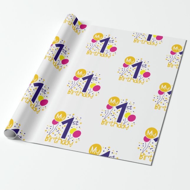 Papier Cadeau Mon 1er anniversaire (Déroulé)